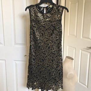 Black gold cocktail dress